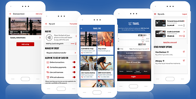 National Australia Bank showing app on the mobile phone
